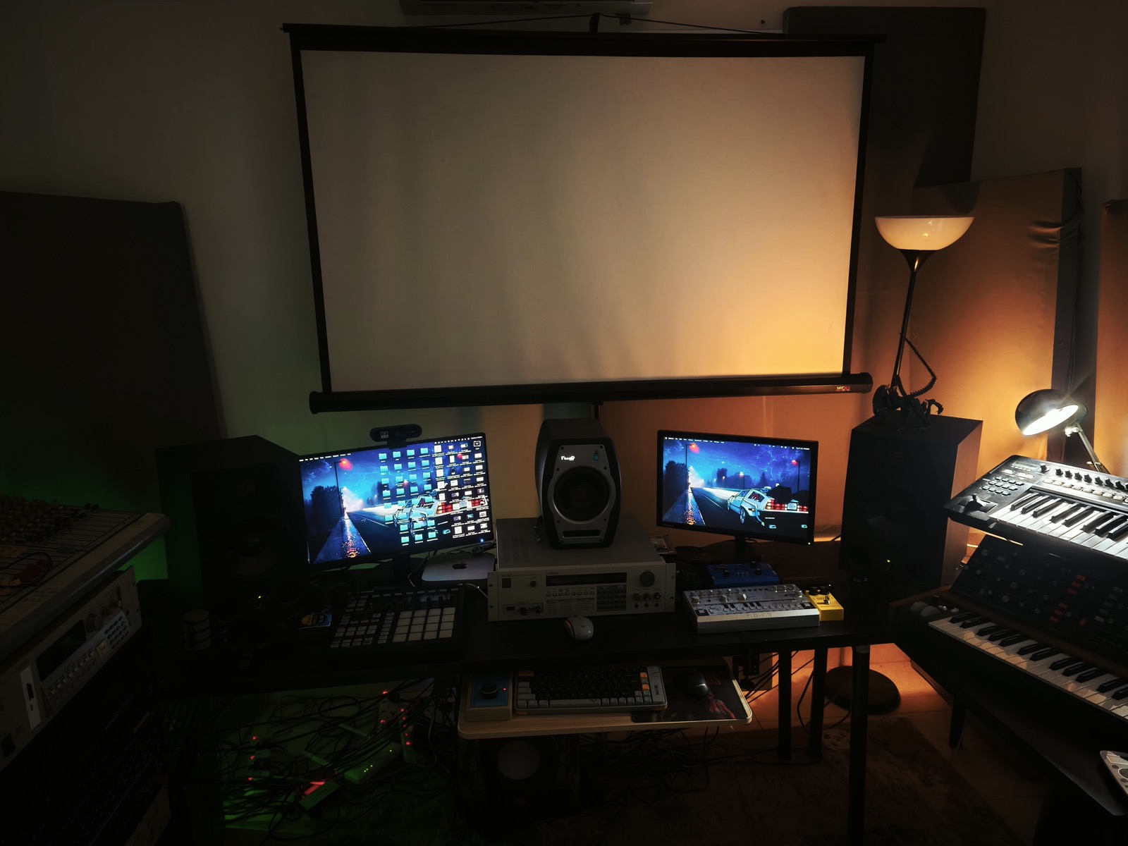 Atmospost studio dark atmosphere — Dolby Atmos 7.1.4 suite